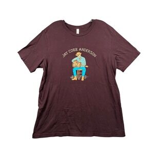 Jay Cobb Anderson Skeleton Guitar Graphic T-Shirt XL Maroon Bella Canvas Mens